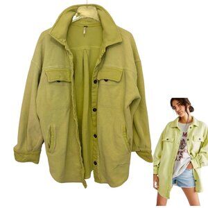 Free People Utility Shacket Oversized Fleece Jacket Luminary Spring Layer
